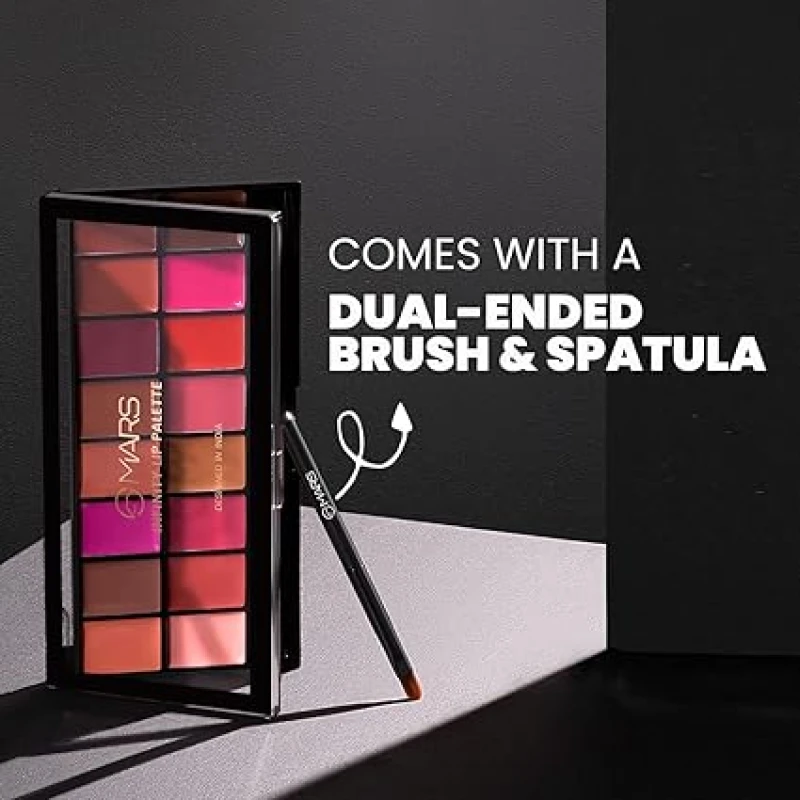 MARS Infinity Lip Palette | Demi Matte | 16 Colors to Infinte Lipstick Colors | Free Spatula cum Applicator (36.0 gm) (03-Multicolor) - Thumbnail 4